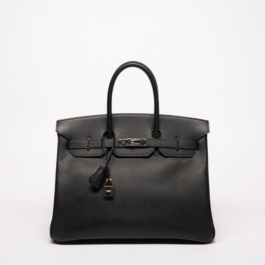 Hermes Black Epsom Palladium Hardware Birkin 35 (2010)