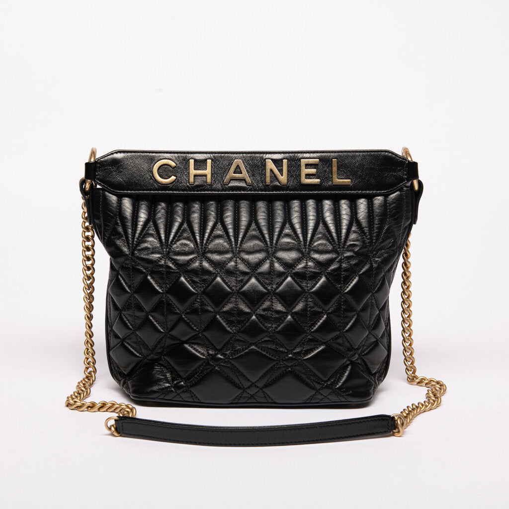 Chanel Black Quilted Calfskin State of the Art Hobo