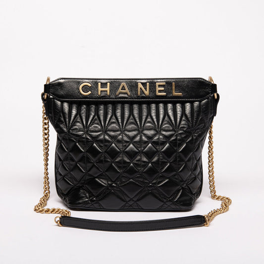 Chanel Black Quilted Calfskin State of the Art Hobo