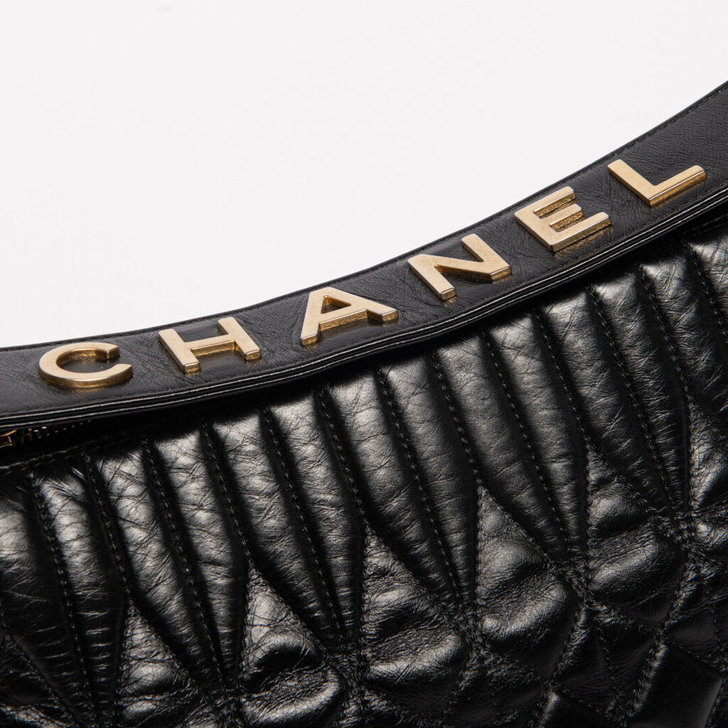 Chanel Black Quilted Calfskin State of the Art Hobo