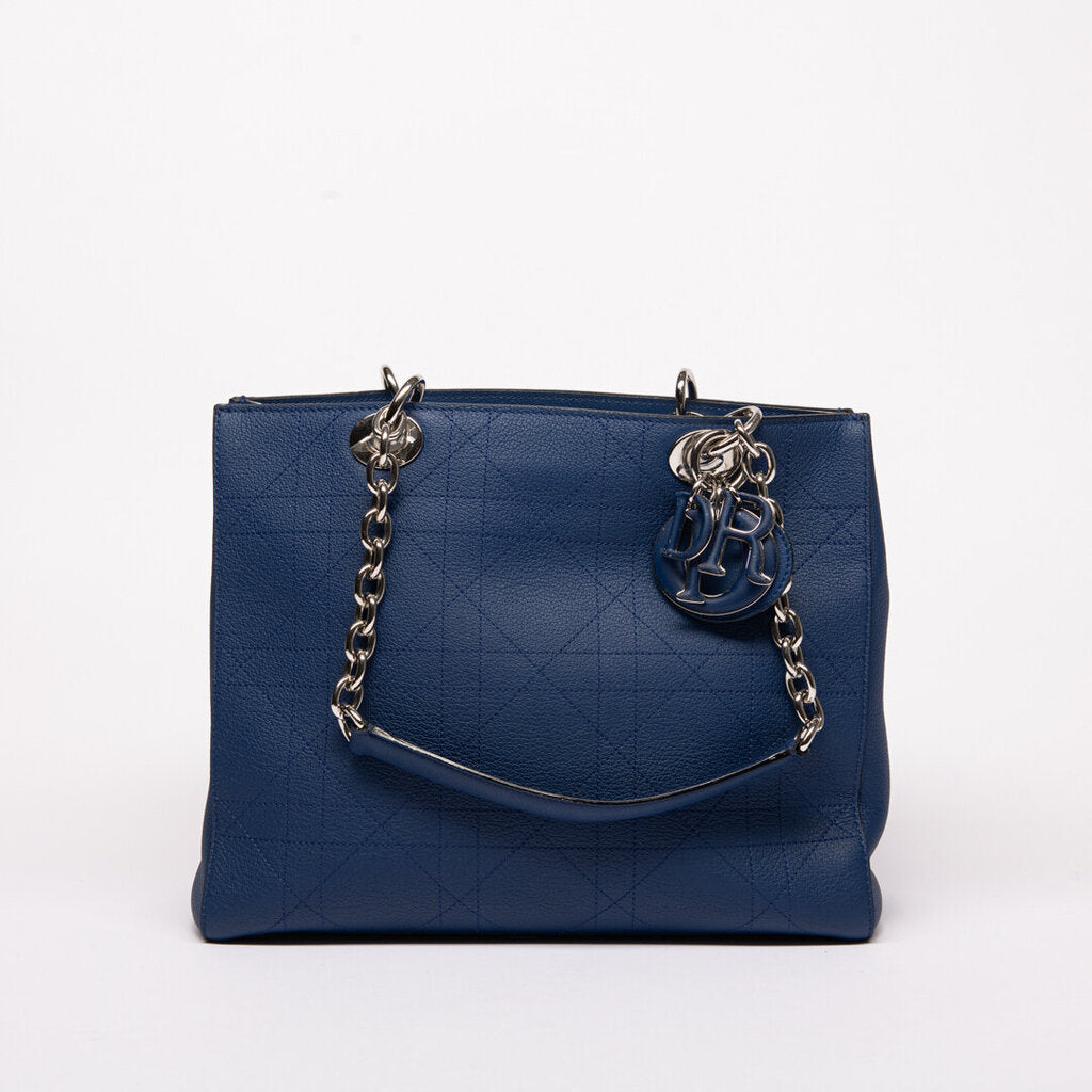 Christian Dior Blue Cannage Tote