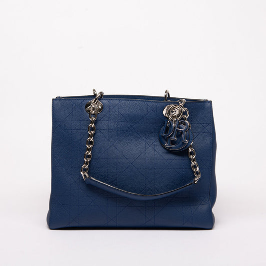 Christian Dior Blue Cannage Tote