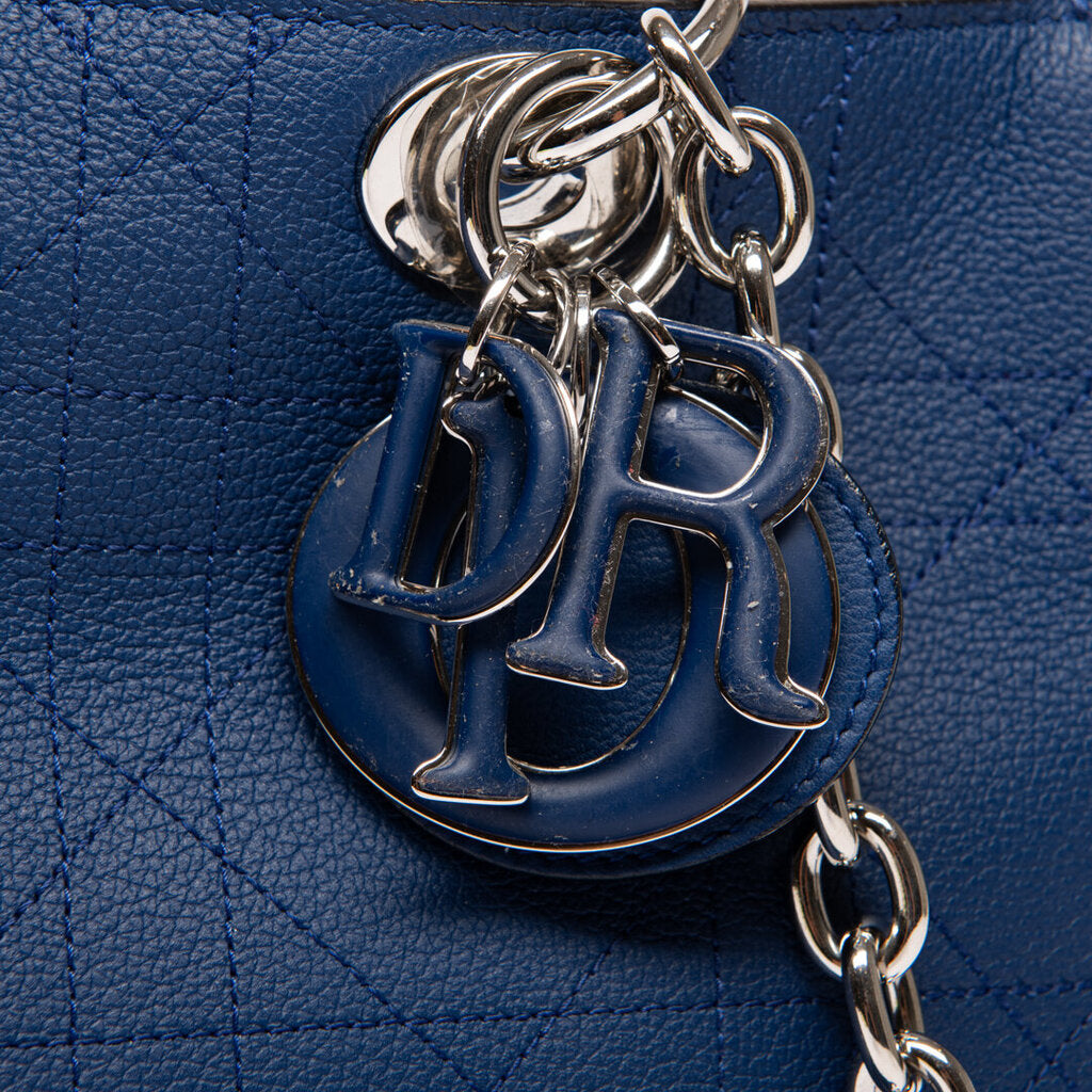Christian Dior Blue Cannage Tote