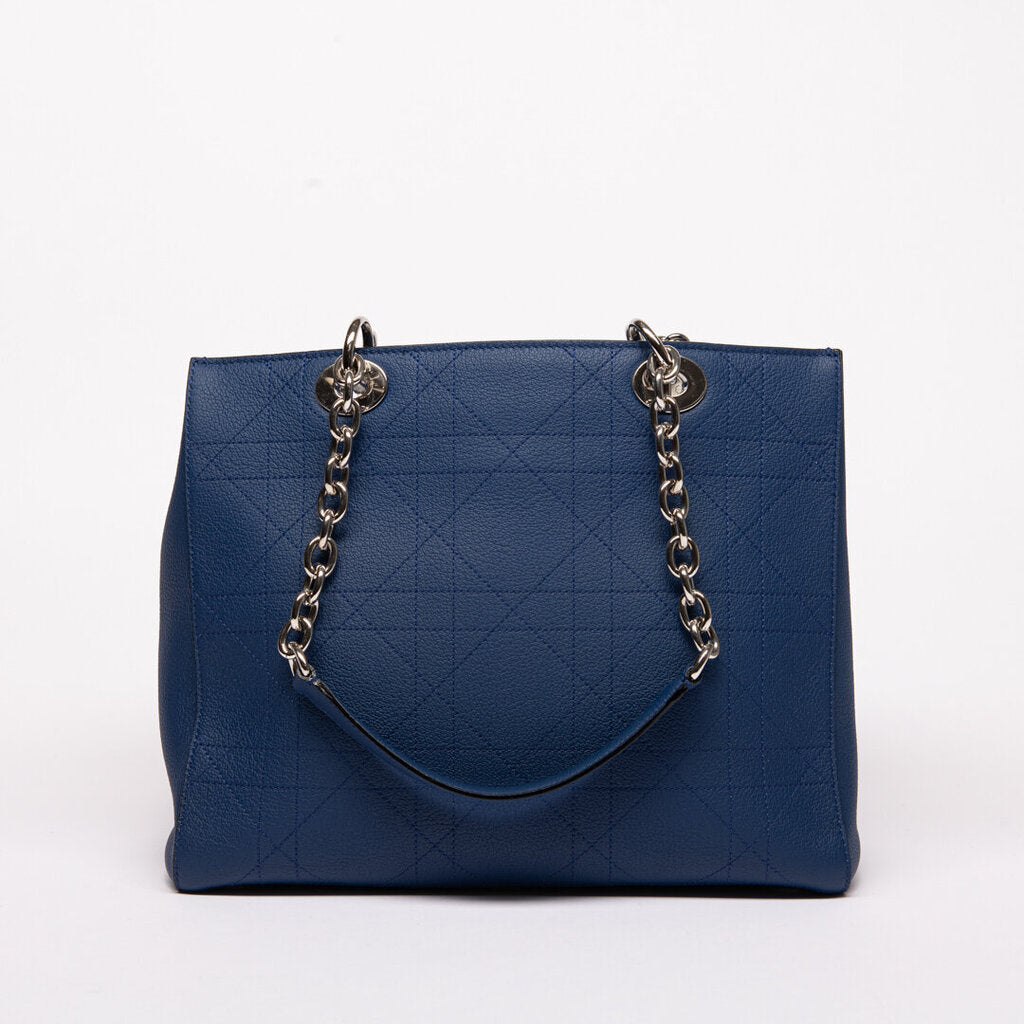 Christian Dior Blue Cannage Tote