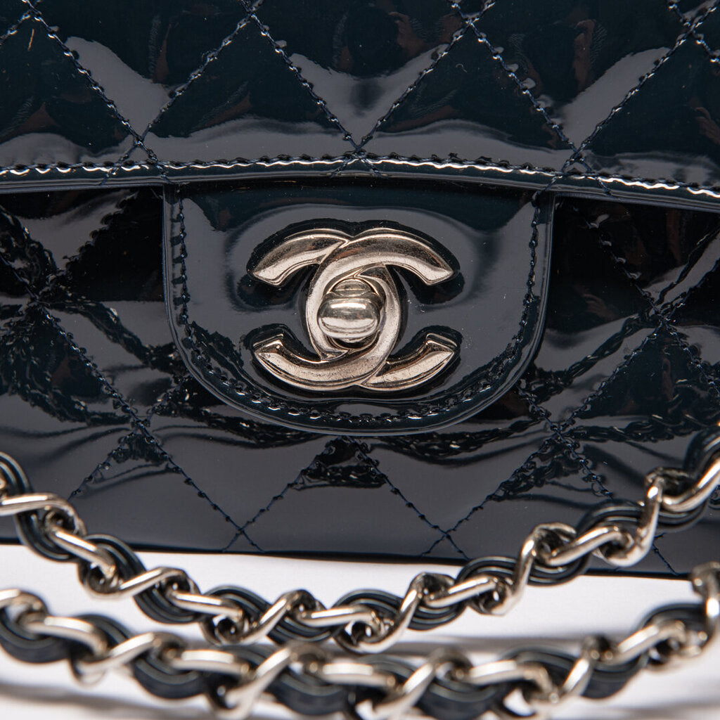 Chanel Medium Navy Patent Flap