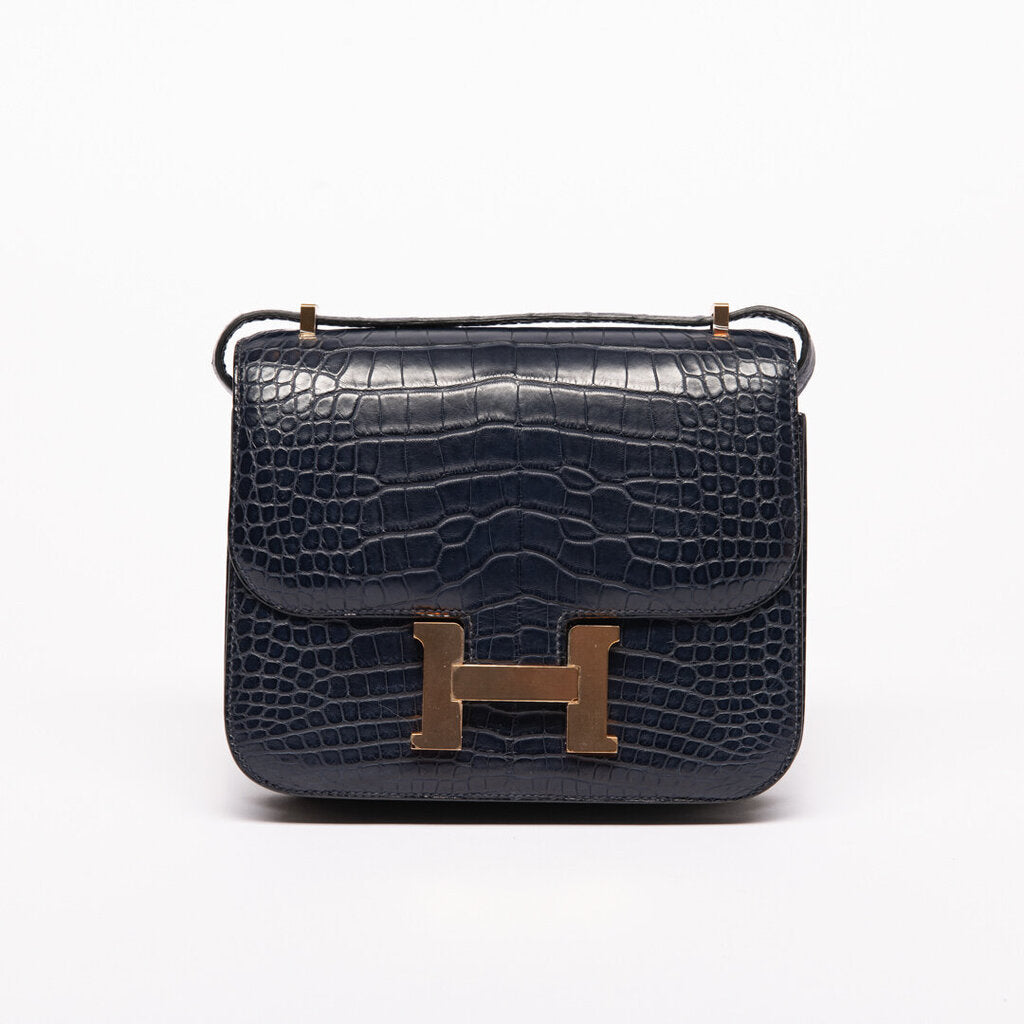 Hermes Bleu Indigo Alligator Constance III Mini 19 (2020)