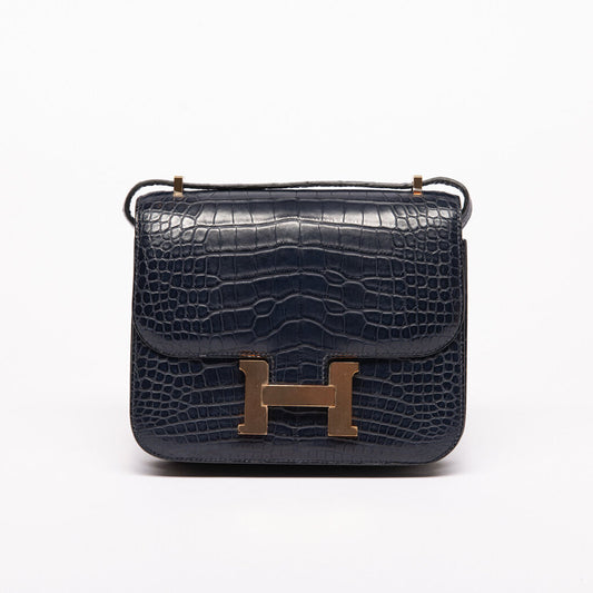 Hermes Bleu Indigo Alligator Constance III Mini 19 (2020)