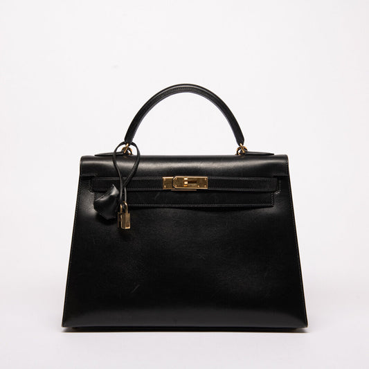 Hermes Black Box Calf Sellier Kelly 32 (1998)
