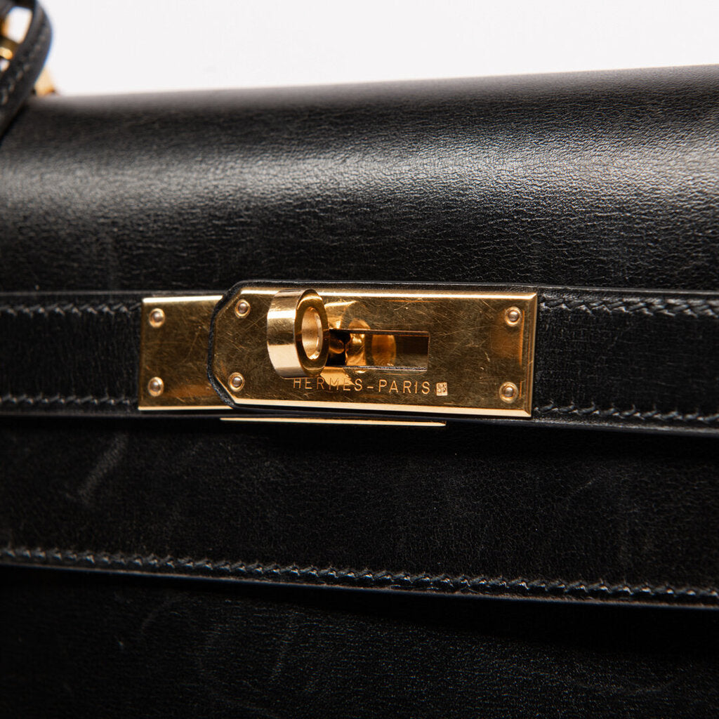 Hermes Black Box Calf Sellier Kelly 32 (1998)