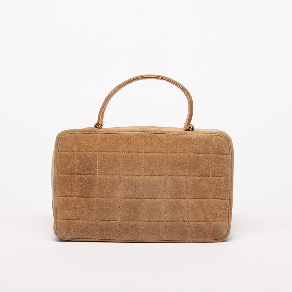 Chanel Tan Suede Chocolate Bar Bag