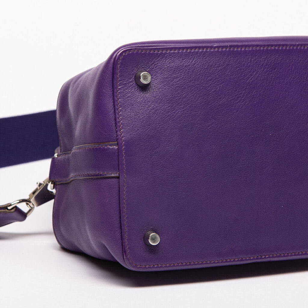 Hermes Purple Swift Leather Palladium Hardware Toolbox 20