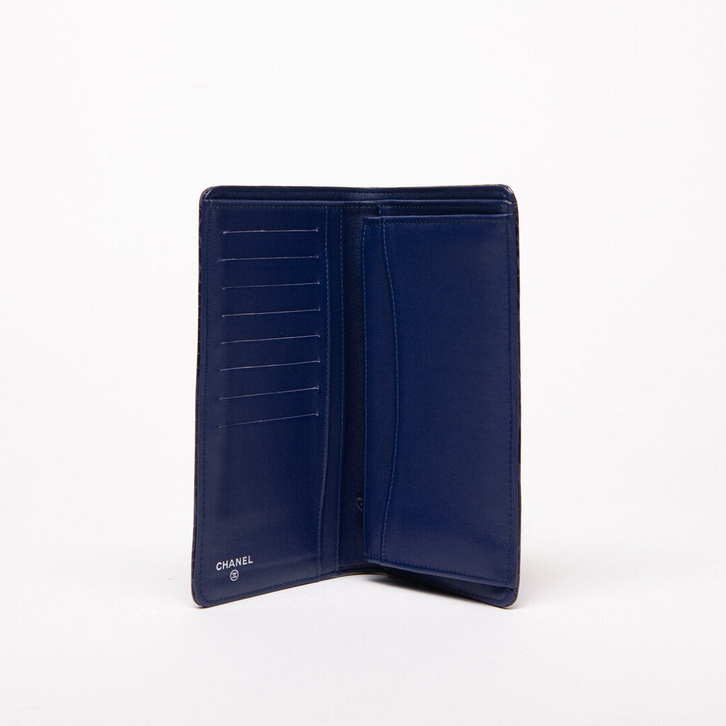 Chanel Purple Croc Flap Wallet
