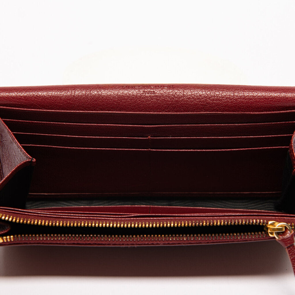 Balenciaga Burgundy Leather Le City Wallet