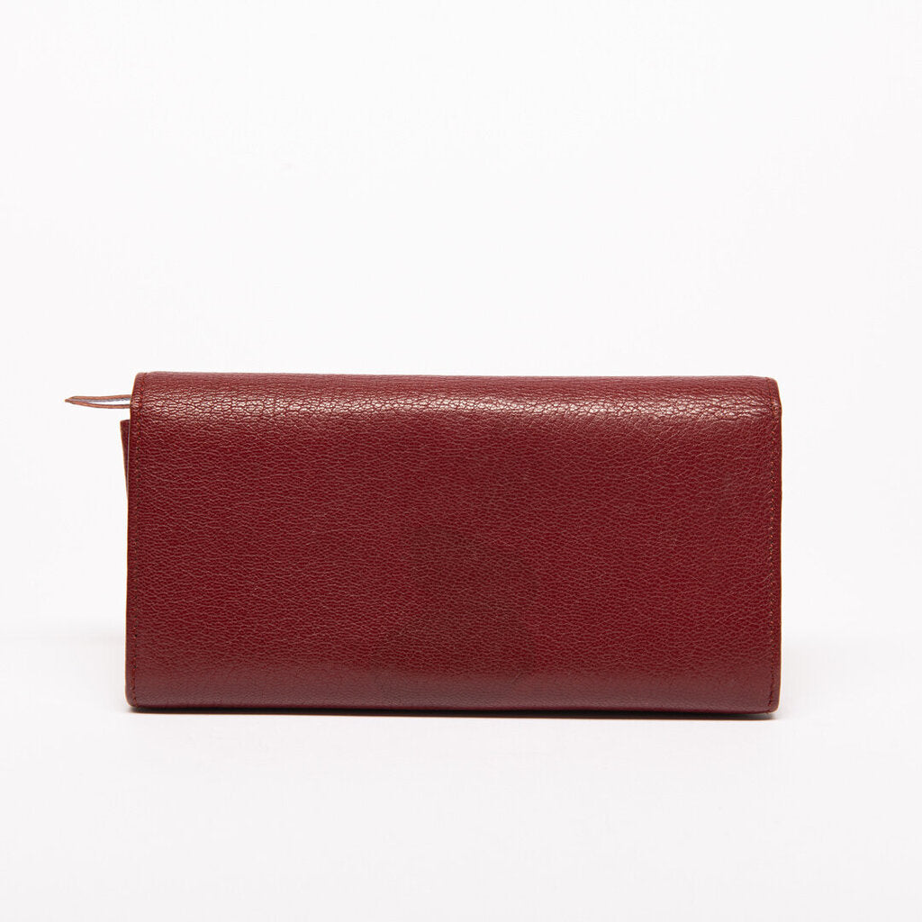 Balenciaga Burgundy Leather Le City Wallet