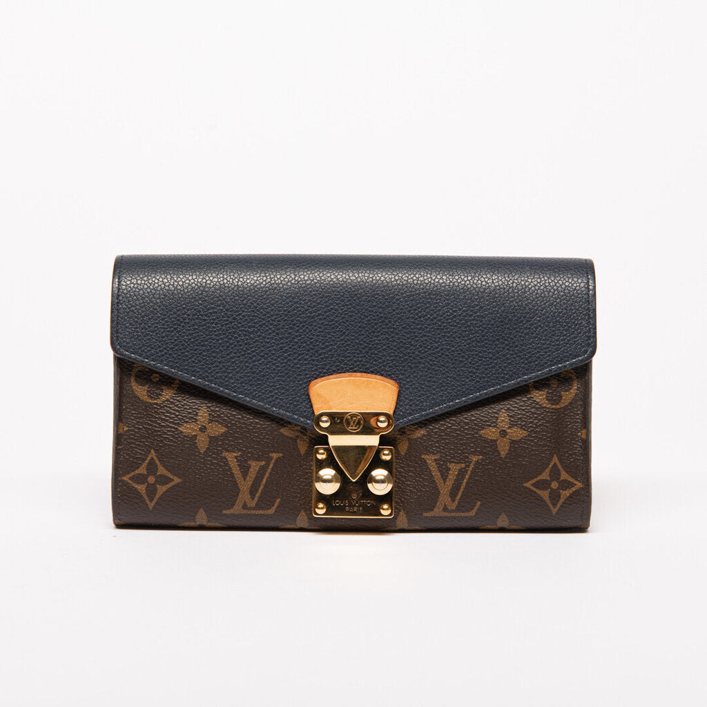 Louis Vuitton Brown & Navy Portefeuille Pallas Wallet