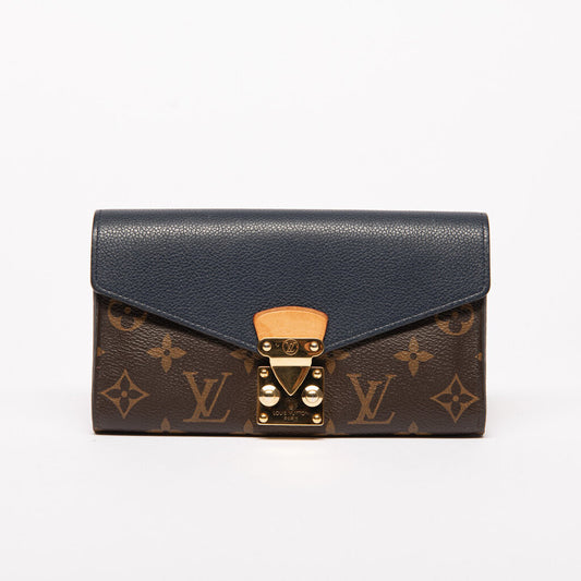 Louis Vuitton Brown & Navy Portefeuille Pallas Wallet