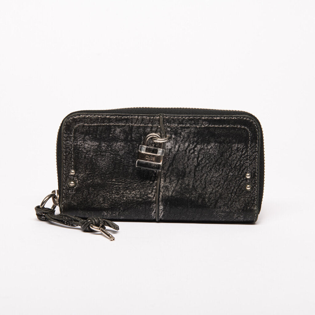 Chloe Black Leather Paddington Wallet