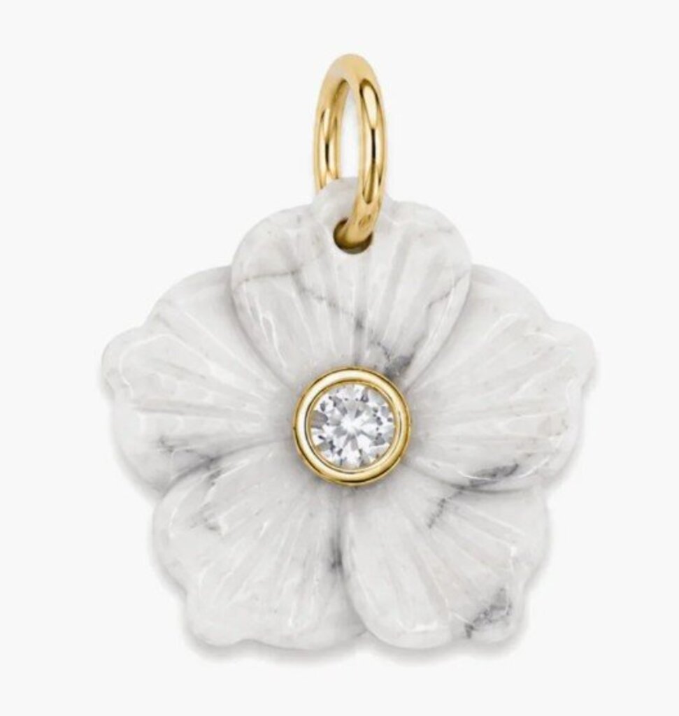 CARVED FLOWER CHARM YG