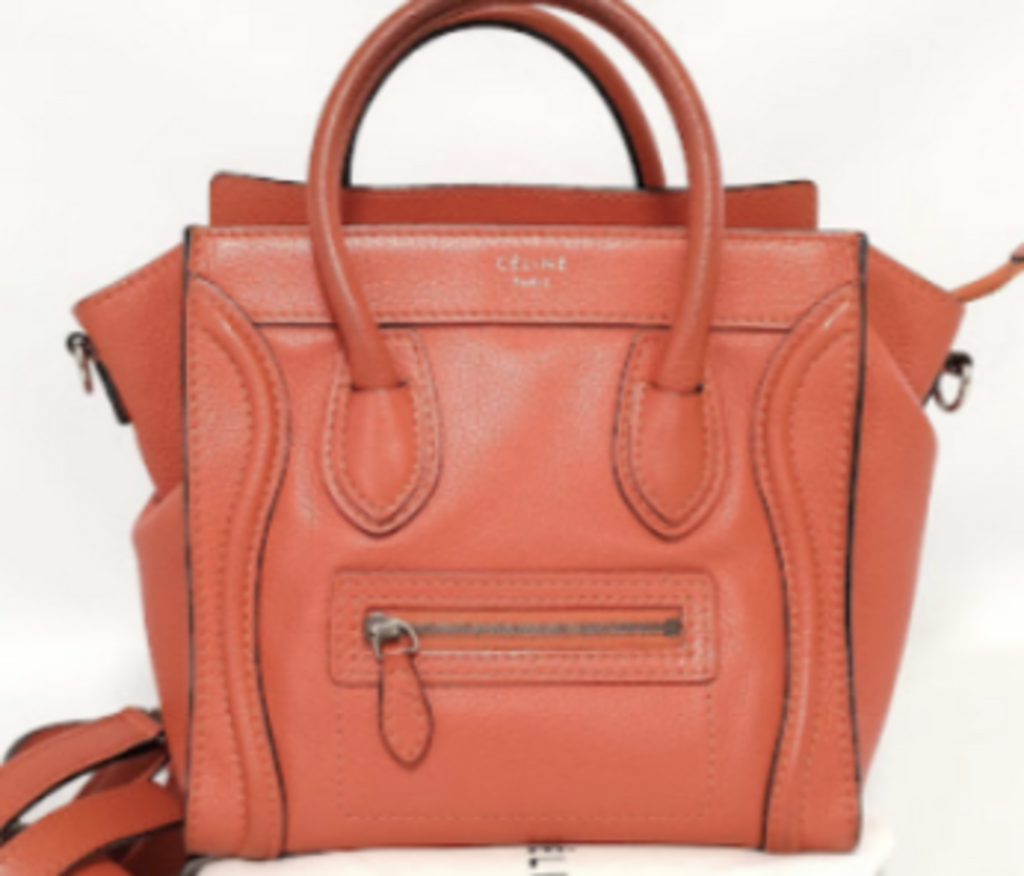 Orange Leather Nano Luggage Tote