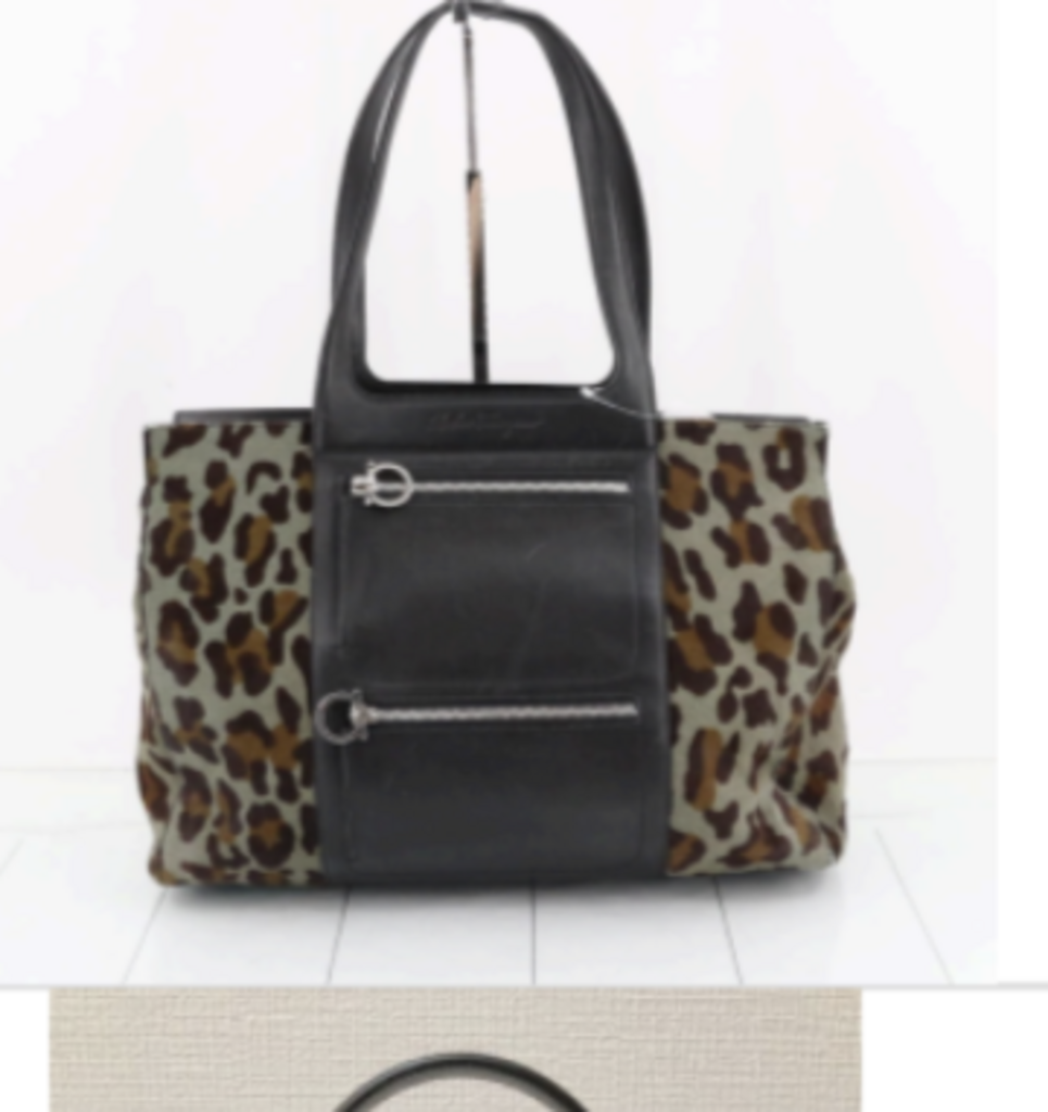 Leopard Print Leather.& Canvas Tote