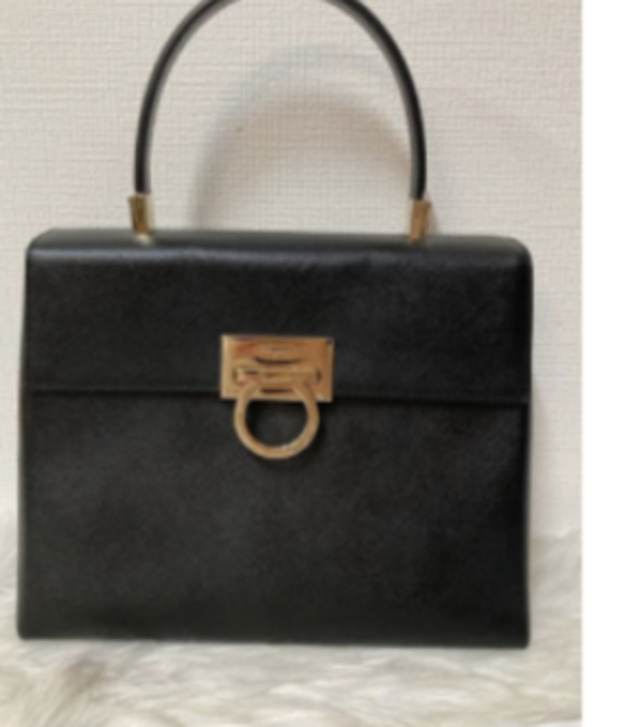 Black Leather Top Handle Bag