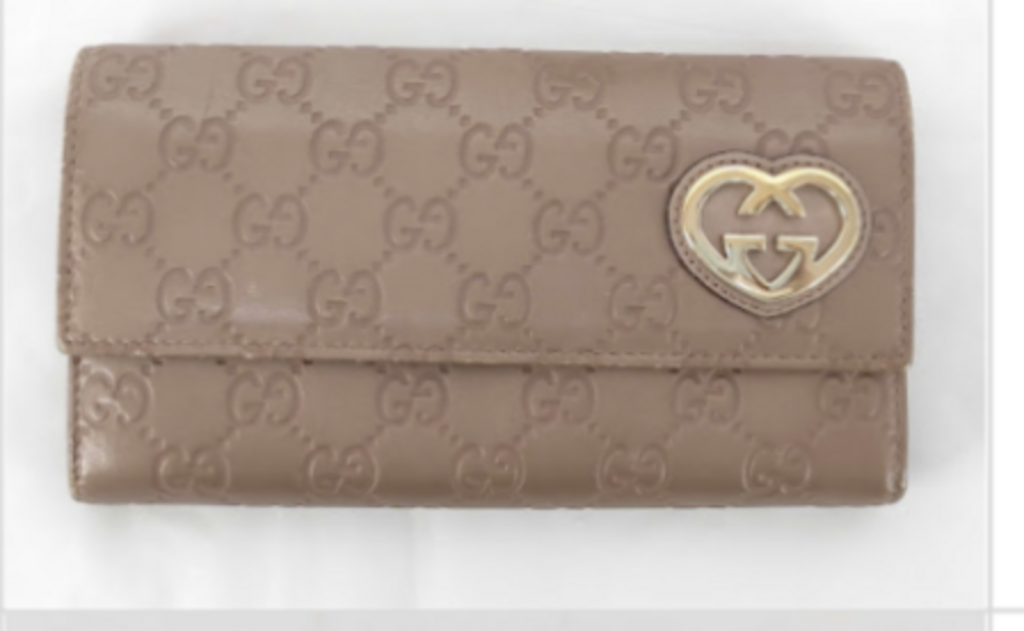 Tan Embossed Heart Flap Bag