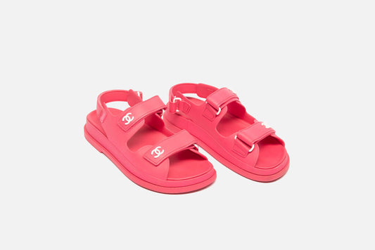 Chanel Hot Pink Rubber Dad Sandal