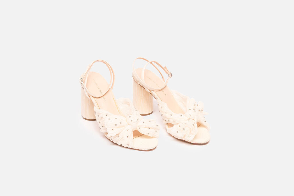 Loeffler Randall Bedazzled White Bow Heel