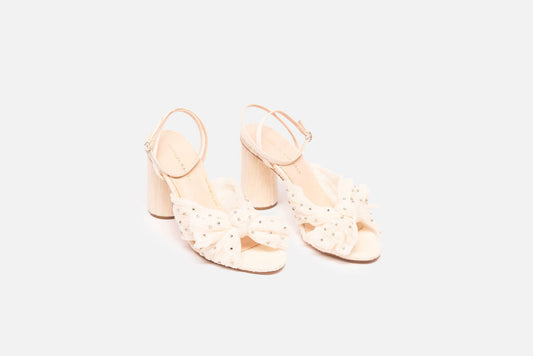 Loeffler Randall Bedazzled White Bow Heel