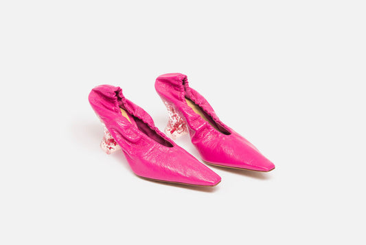 Bottega Pink Leather Sparkle Heels