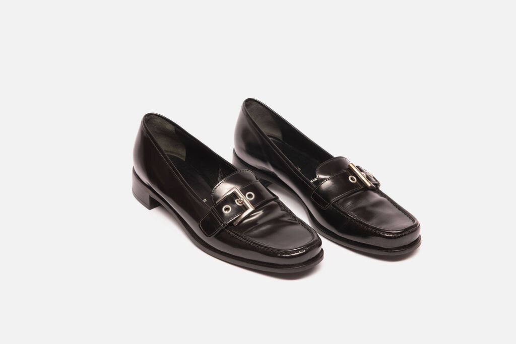 Prada Black Patent Leather Loafers