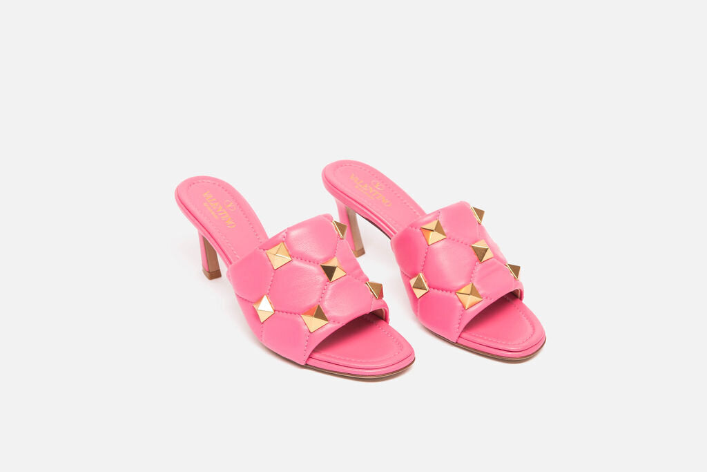 Valentino Pink Leather Rockstud Heels