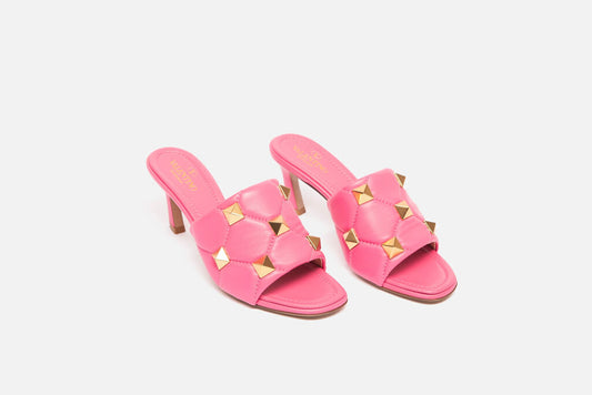Valentino Pink Leather Rockstud Heels