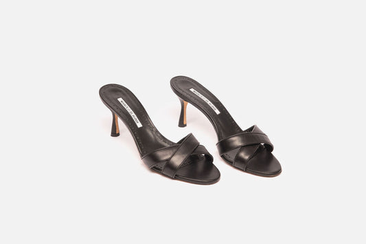 Manolo Blahnik Black Kitten Heel