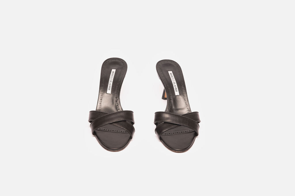 Manolo Blahnik Black Kitten Heel