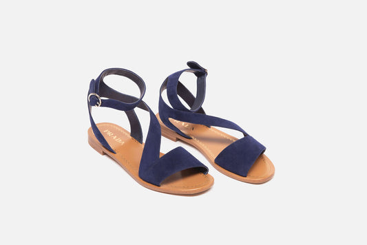 Prada Blue Suede Strappy Sandals