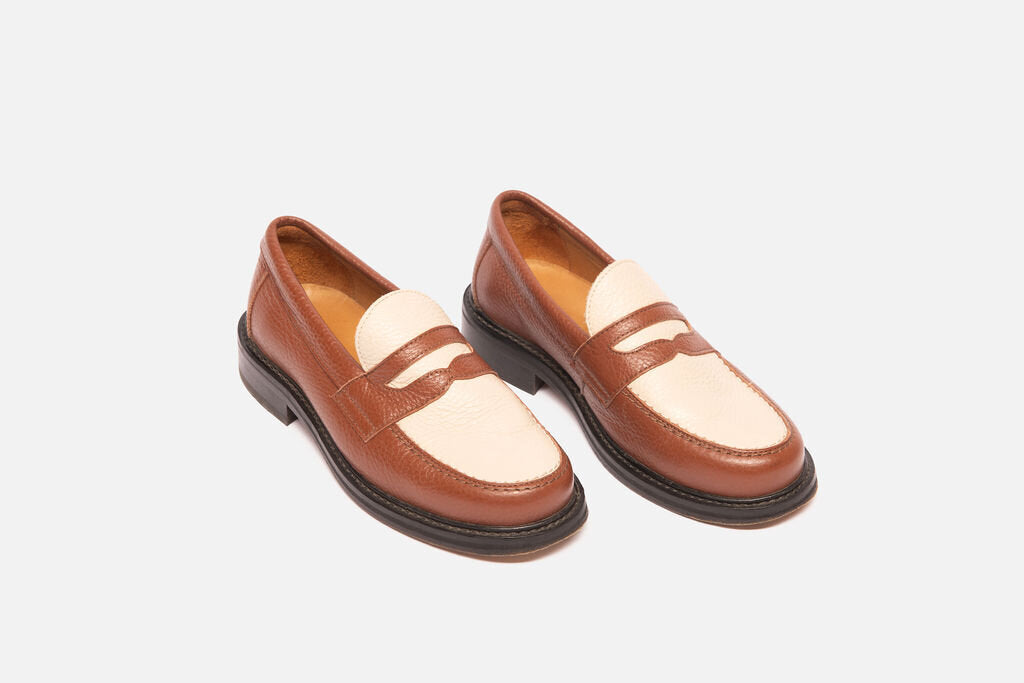 Brown & White Havana Loafers