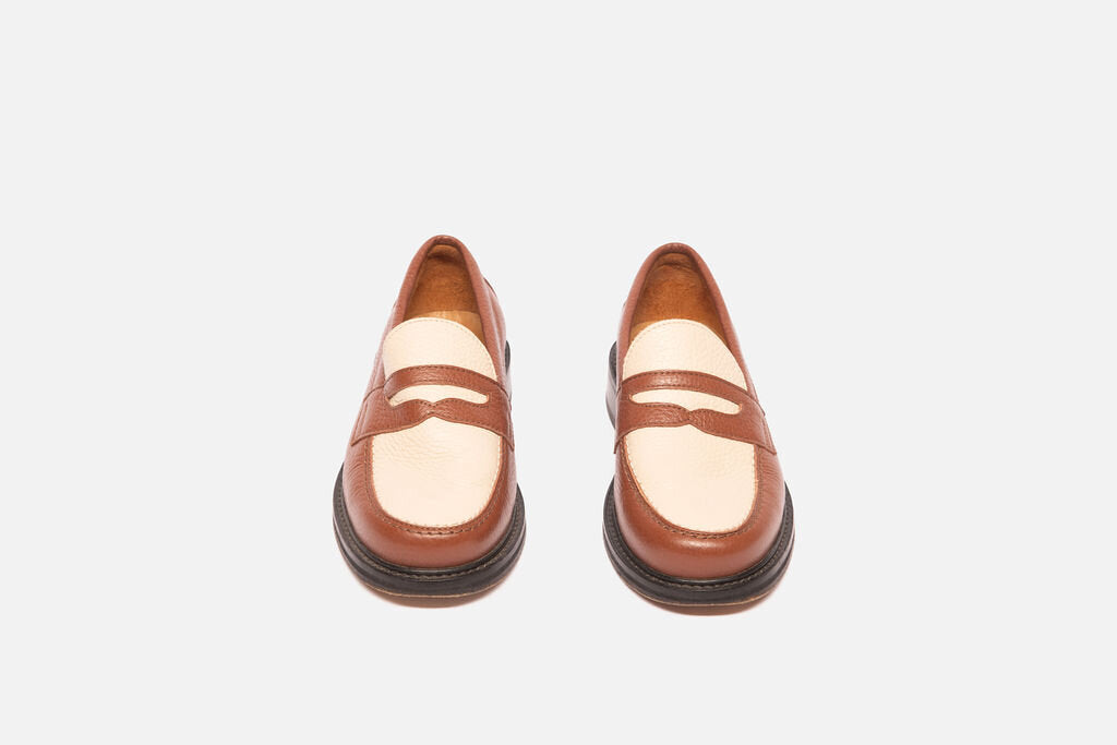 Brown & White Havana Loafers
