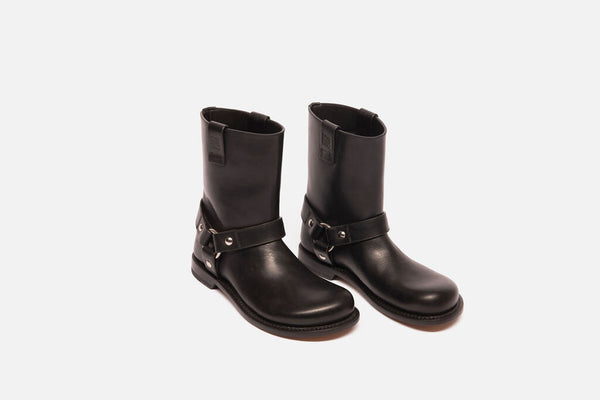 Loewe Black Leather Campo Biker Boot