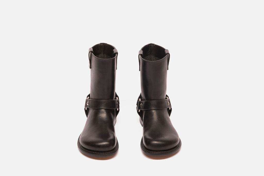 Loewe Black Leather Campo Biker Boot