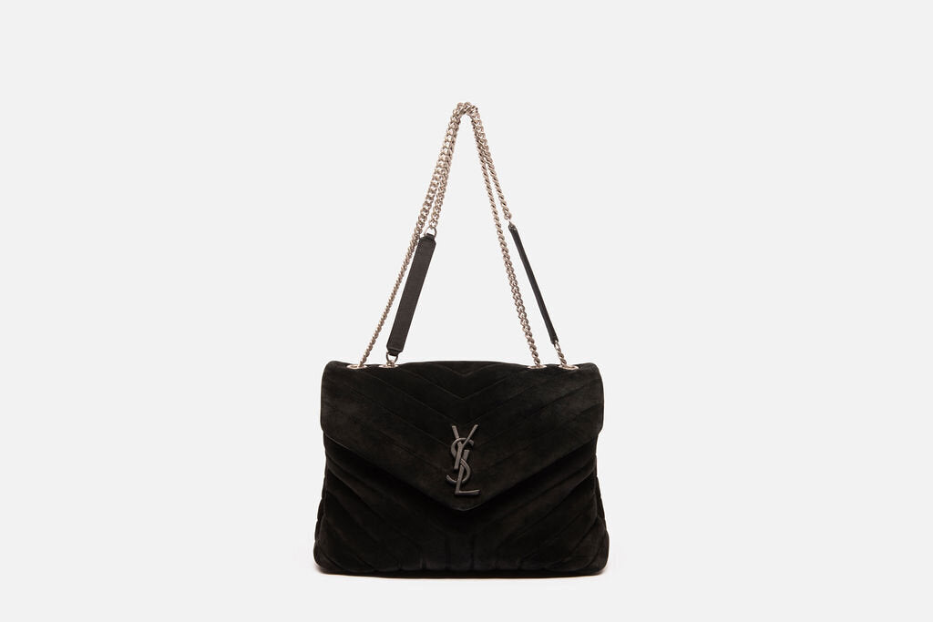 Saint Laurent Black Medium Suede Leather LouLou