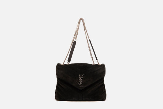 Saint Laurent Black Medium Suede Leather LouLou