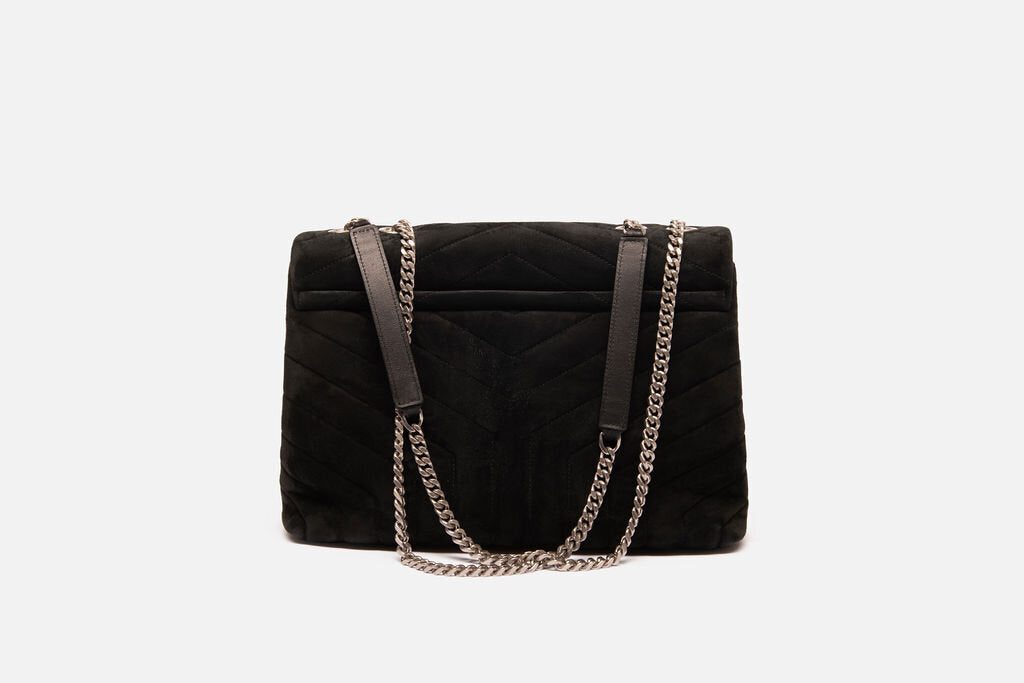 Saint Laurent Black Medium Suede Leather LouLou