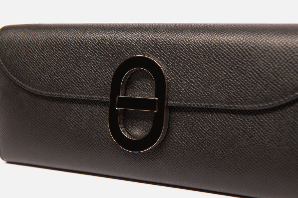 Hermes Black Epsom Mailon Wallet To Go