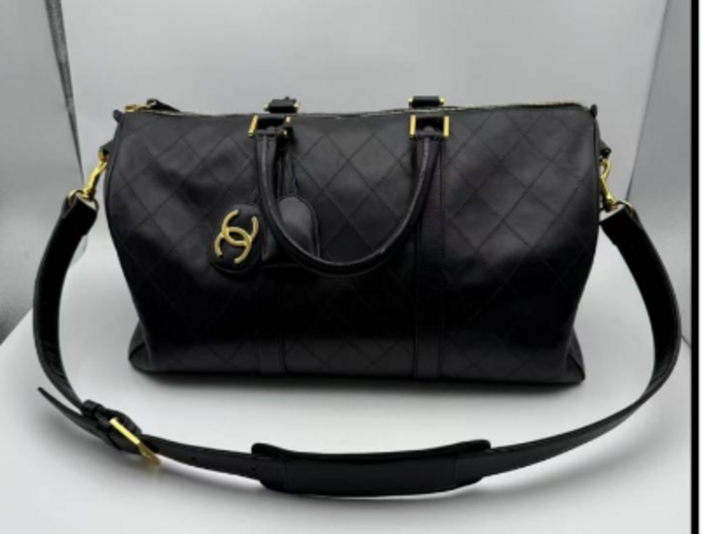 Black Quilted Duffle Bag
