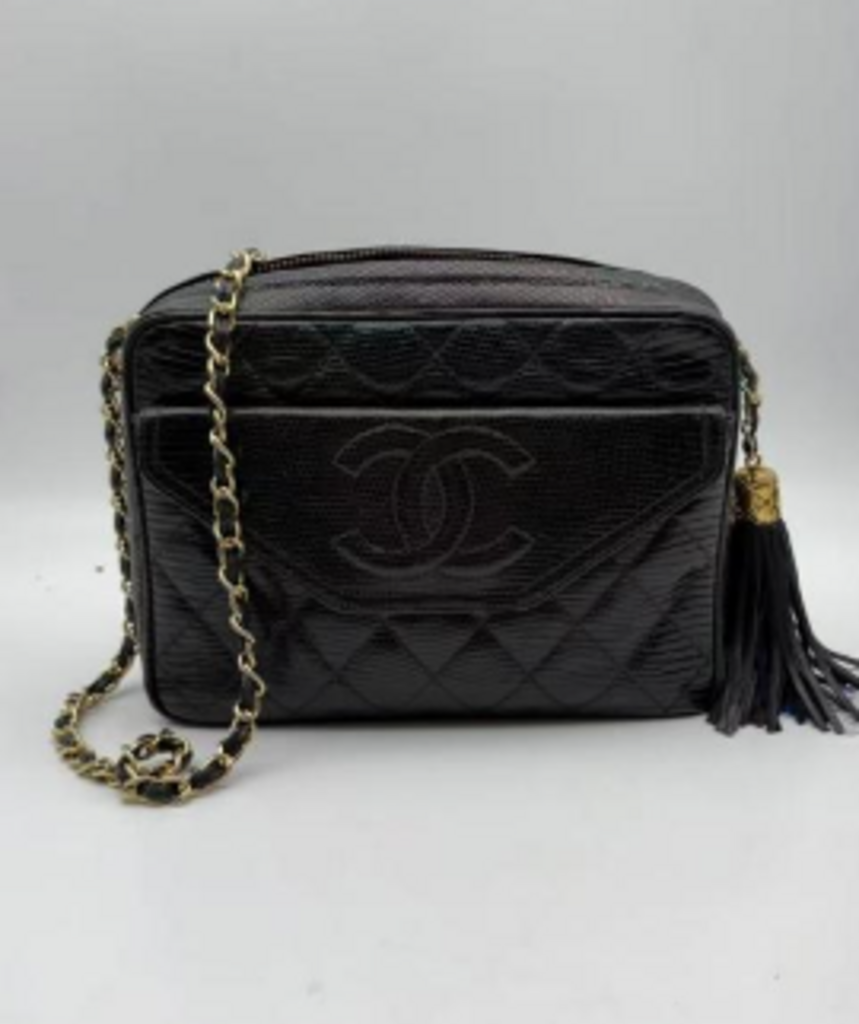 Black Lambskin Camera Bag w/Tassel