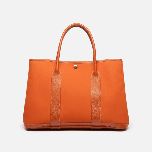 Hermes Orange Canvas Garden Party Tote