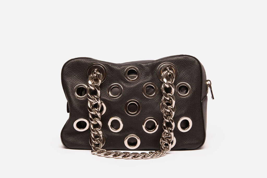 Prada Black & Silver Gromit Shoulder Bag