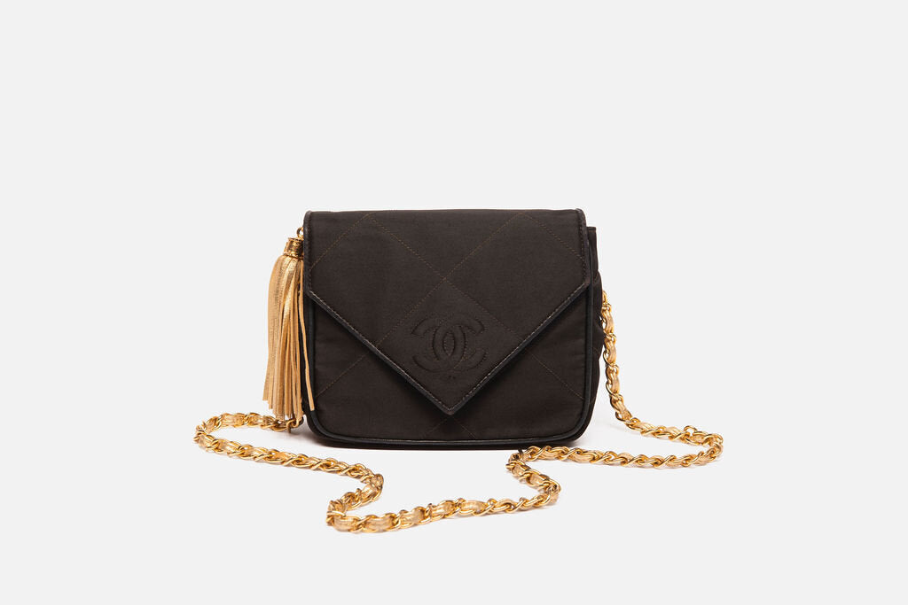 Chanel Black Quilted Tassel Camera Bag