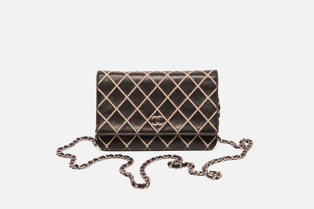 Chanel Black & White Whip Stitch WOC